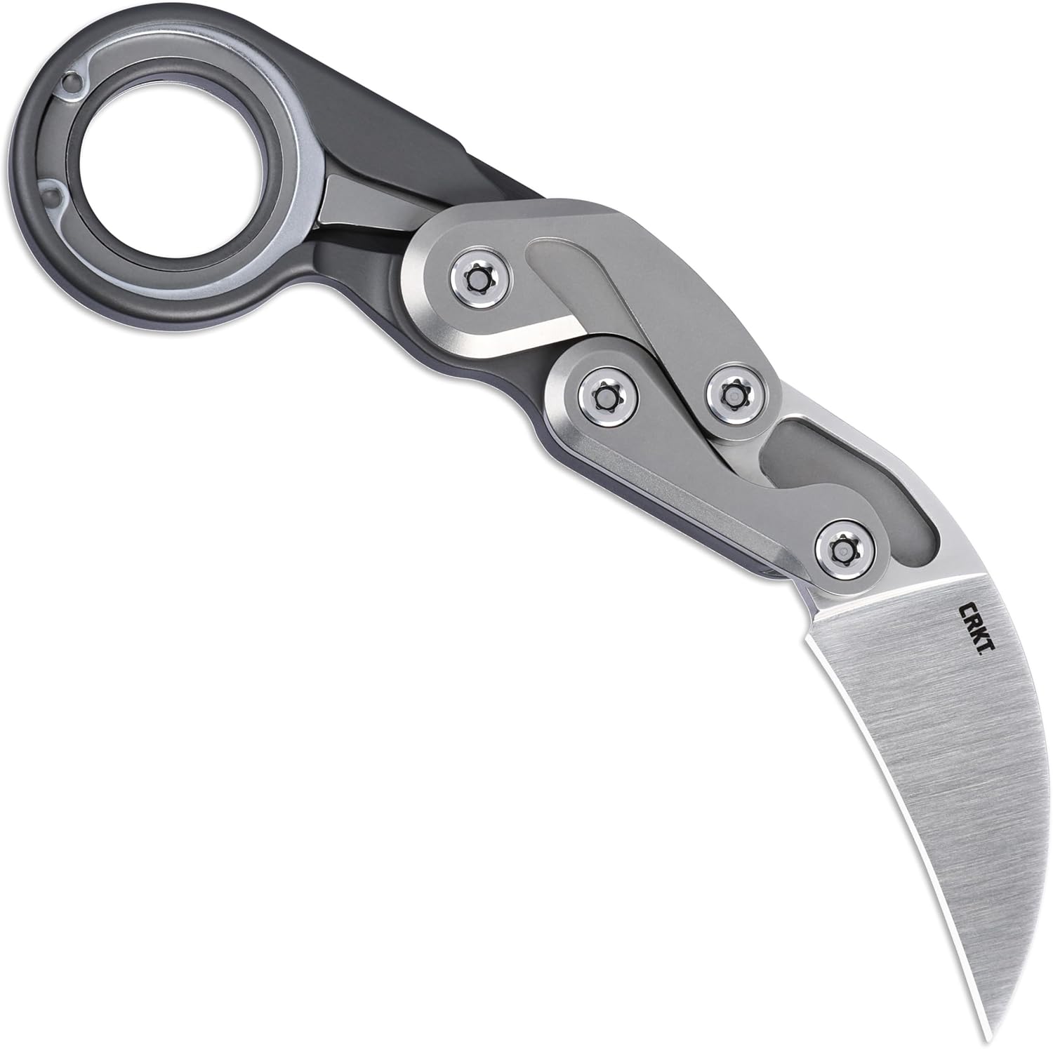 Cuțit pliabil CRKT Provoke cu Kinematic: Morphing Karambit, lamă D2 cu muchie simplă, mâner din aluminiu, clemă de buzunar, 4040