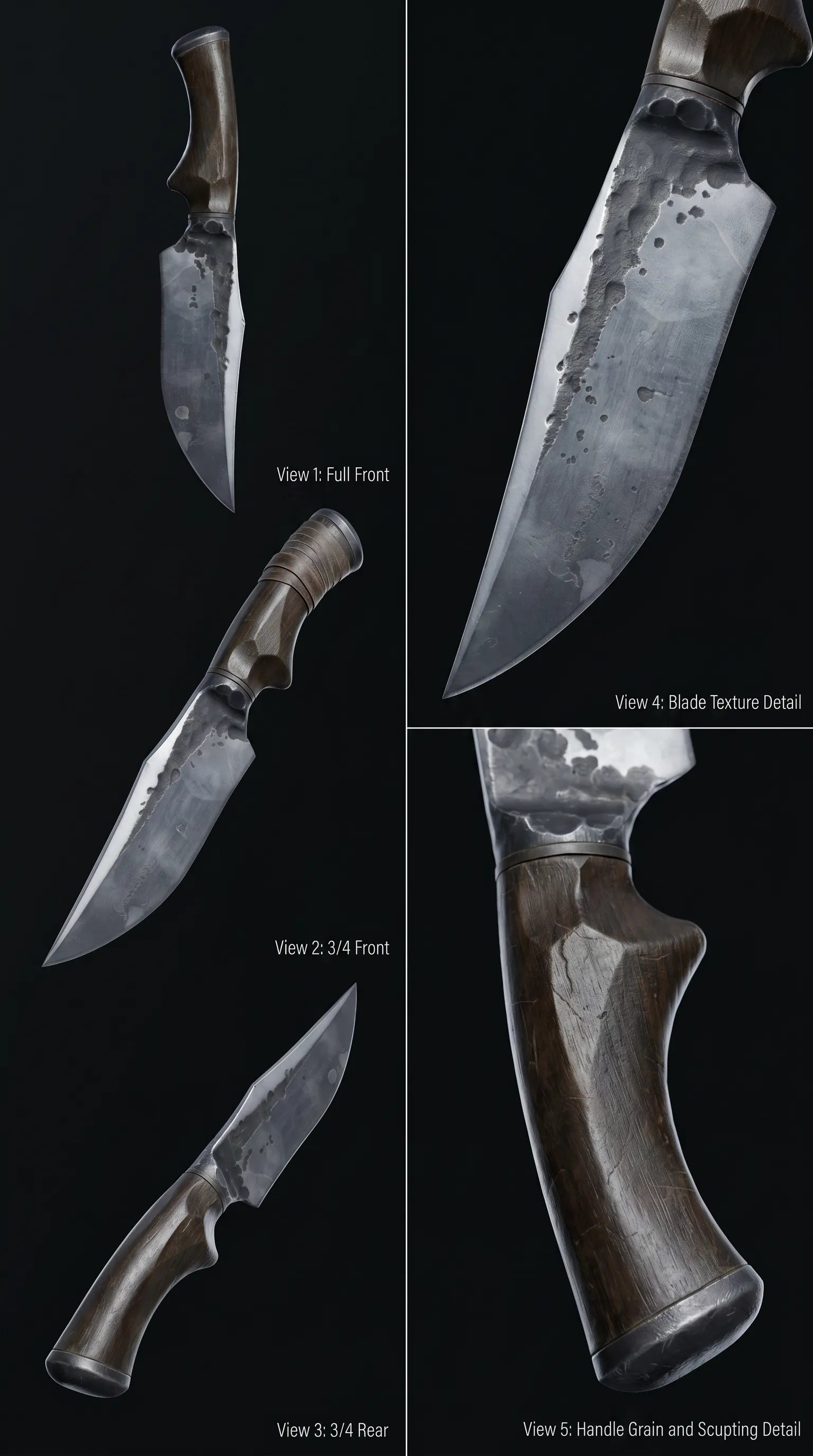 🏕️ Cuțit Wilderness Forged Hunter – Lamă fixă robustă cu mâner din lemn masiv și teacă din piele vintage